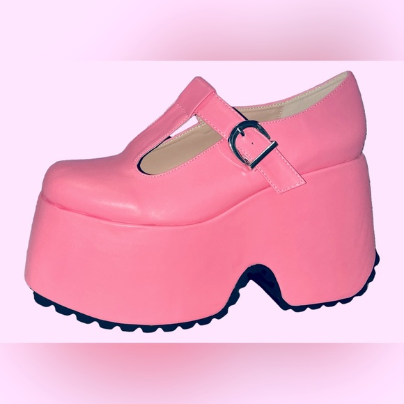 Privileged Shoes - Pink Platform Mary Janes Shoes
